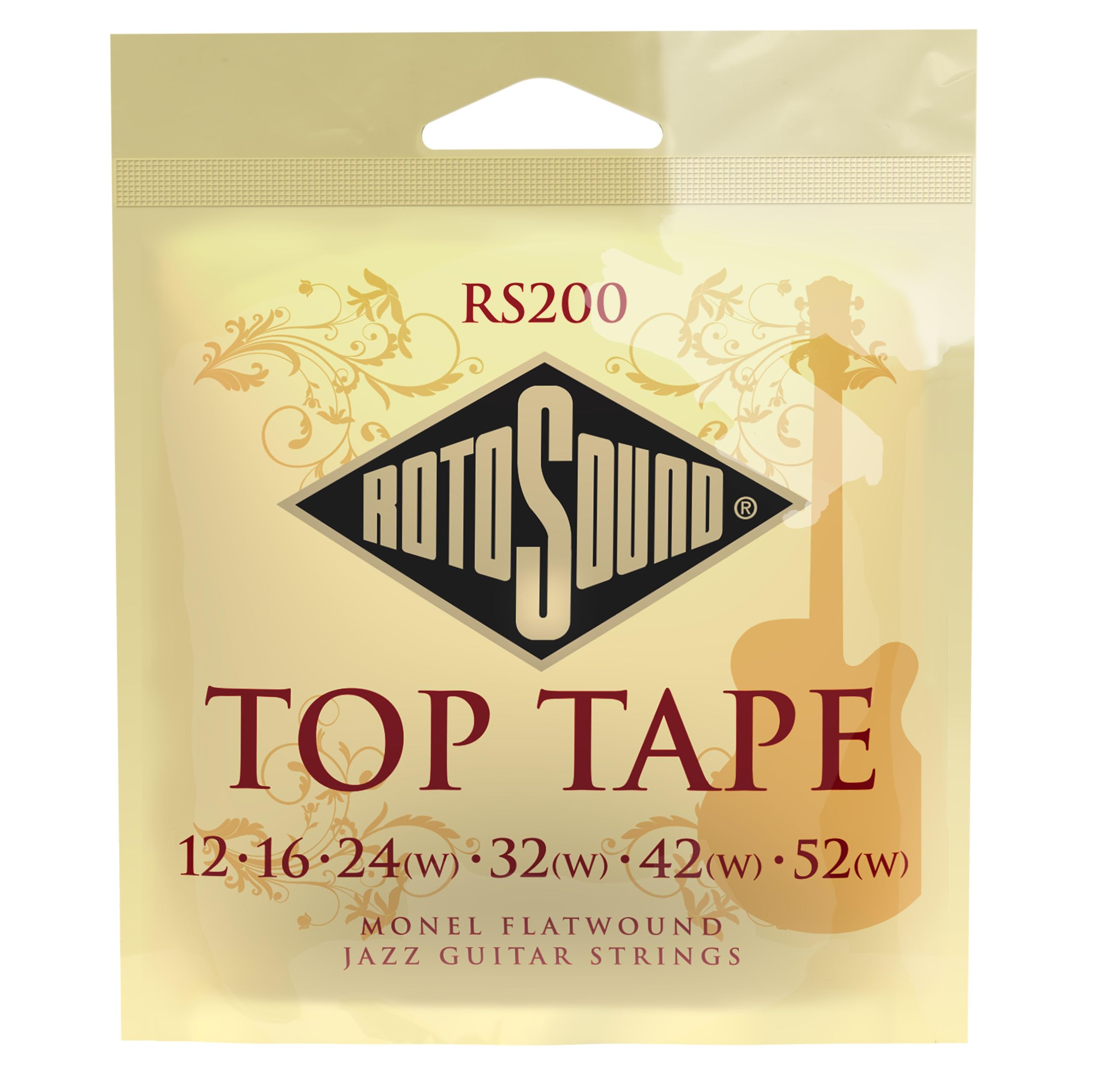 Rotosound RS200 Top Tape Monel Flatwound Electric Guitar String (12 16 24 32 42 52)