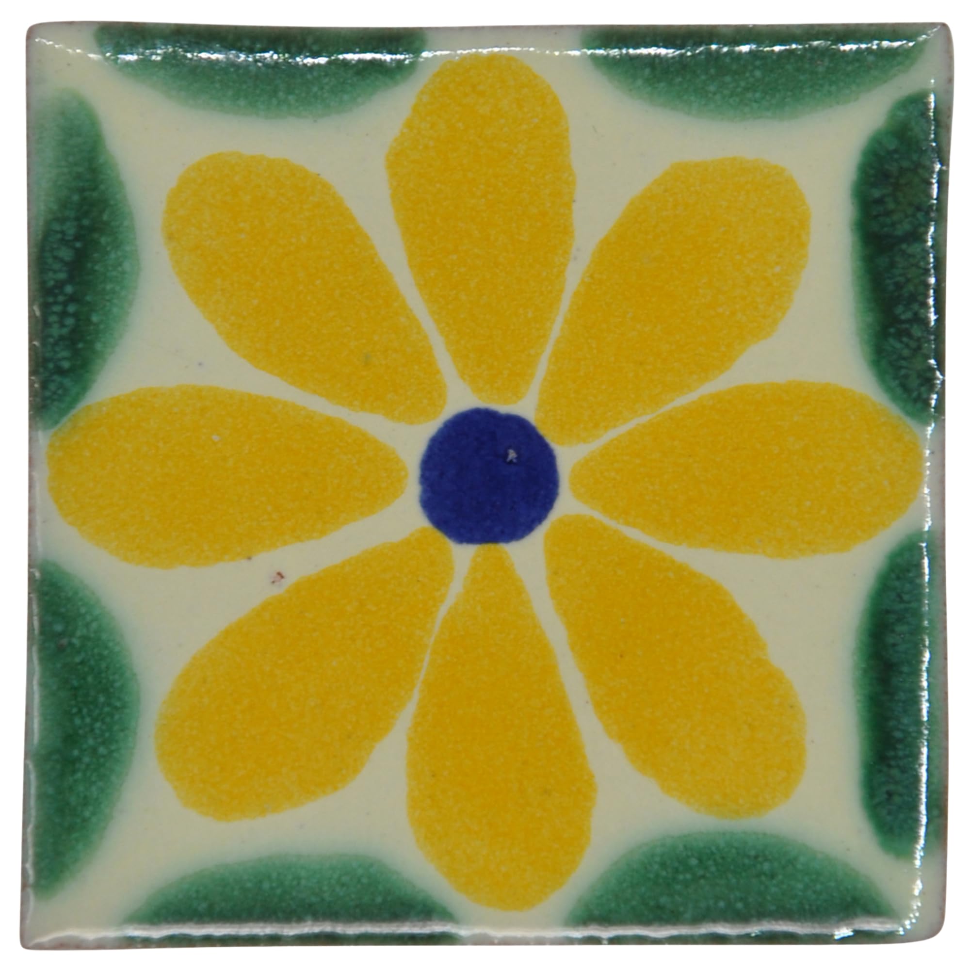 Tumia LAC Handmade Mexican Talavera Tile - Authentic Style Juliana Ceramic Tiles for Crafts, Backsplashes and Home Improvement - Individual Tile
