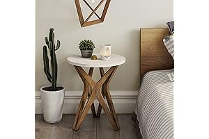 LONYKE Farmhouse Pedestal Table: A Touch of Boho Rustic Charm