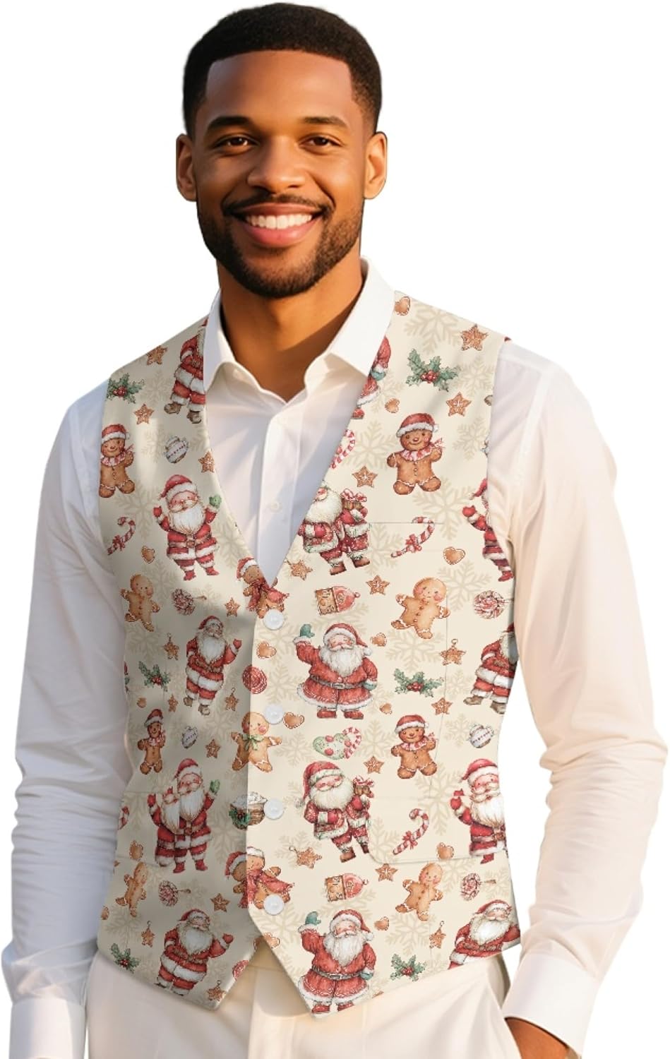NDISTIN Vest for Men V-Neck Sleeveless Jacket Suit Vest Lightweight Business Formal Dress Waistcoat