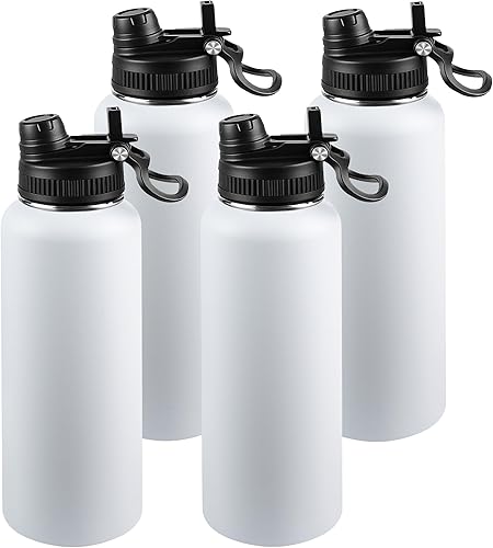 Miniatura 105 de Botella de agua aislada de 22 onzas, tapa 2 en 1 a prueba de fugas (sorbo/pajilla) + asa, botella de acero inoxidable para deportes, viajes, trabajo