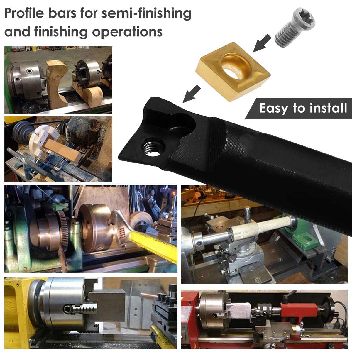Mini Metal Lathe Boring Bars - Carbide Inserts -5