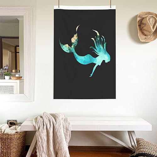 Miniatura 8 de Bandera de jardín con diseño de sirena de animales marinos y océanos de 2 x 3 pies, banderas voladoras de poliéster duradero con ojales para