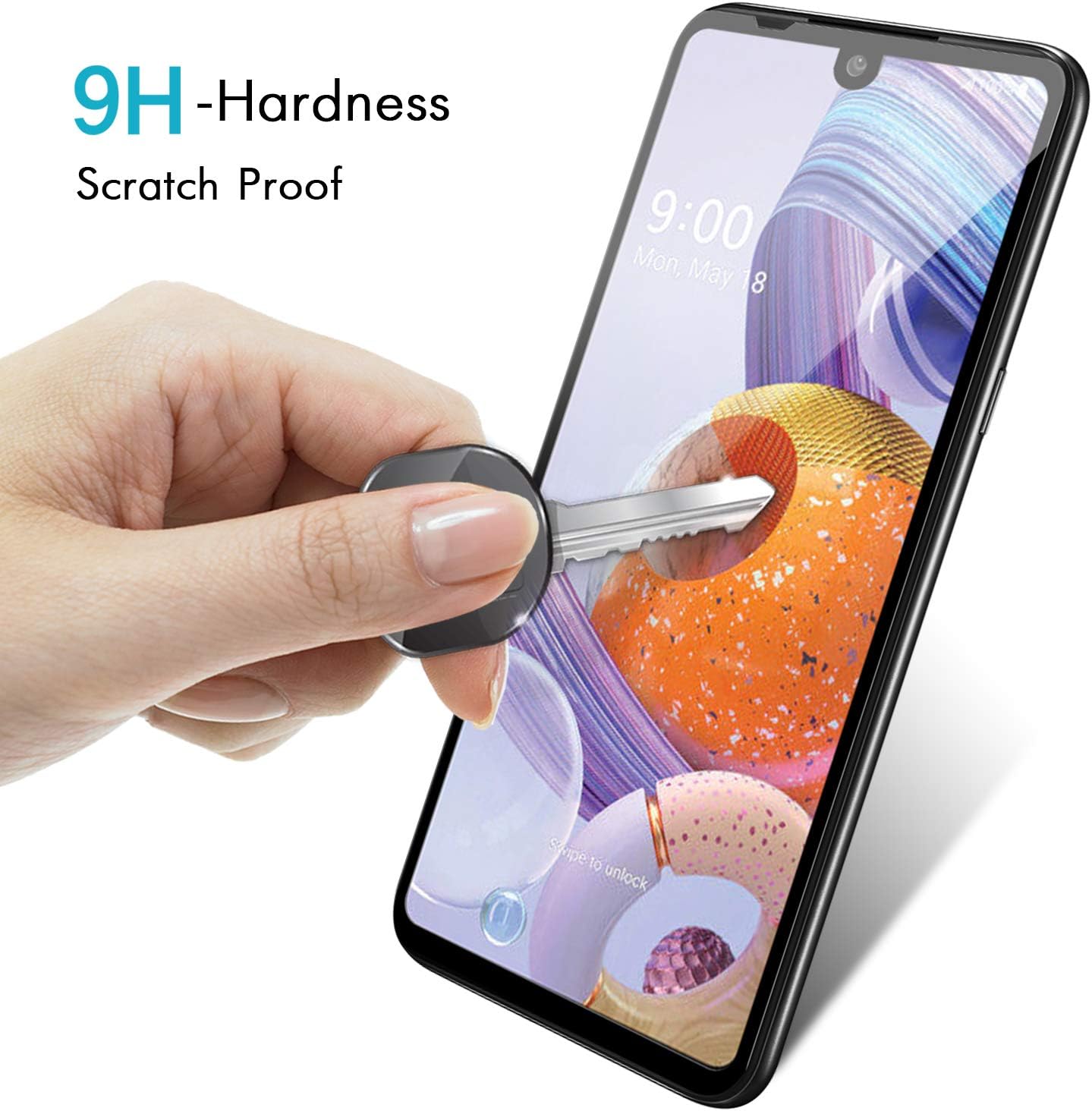 [3 Pack]SINTIA Screen Protector for LG Stylo 6,Tempered Glass,Ultra Thin High Definition Bubble-Free Anti-Scratch Fingerprint(Black)