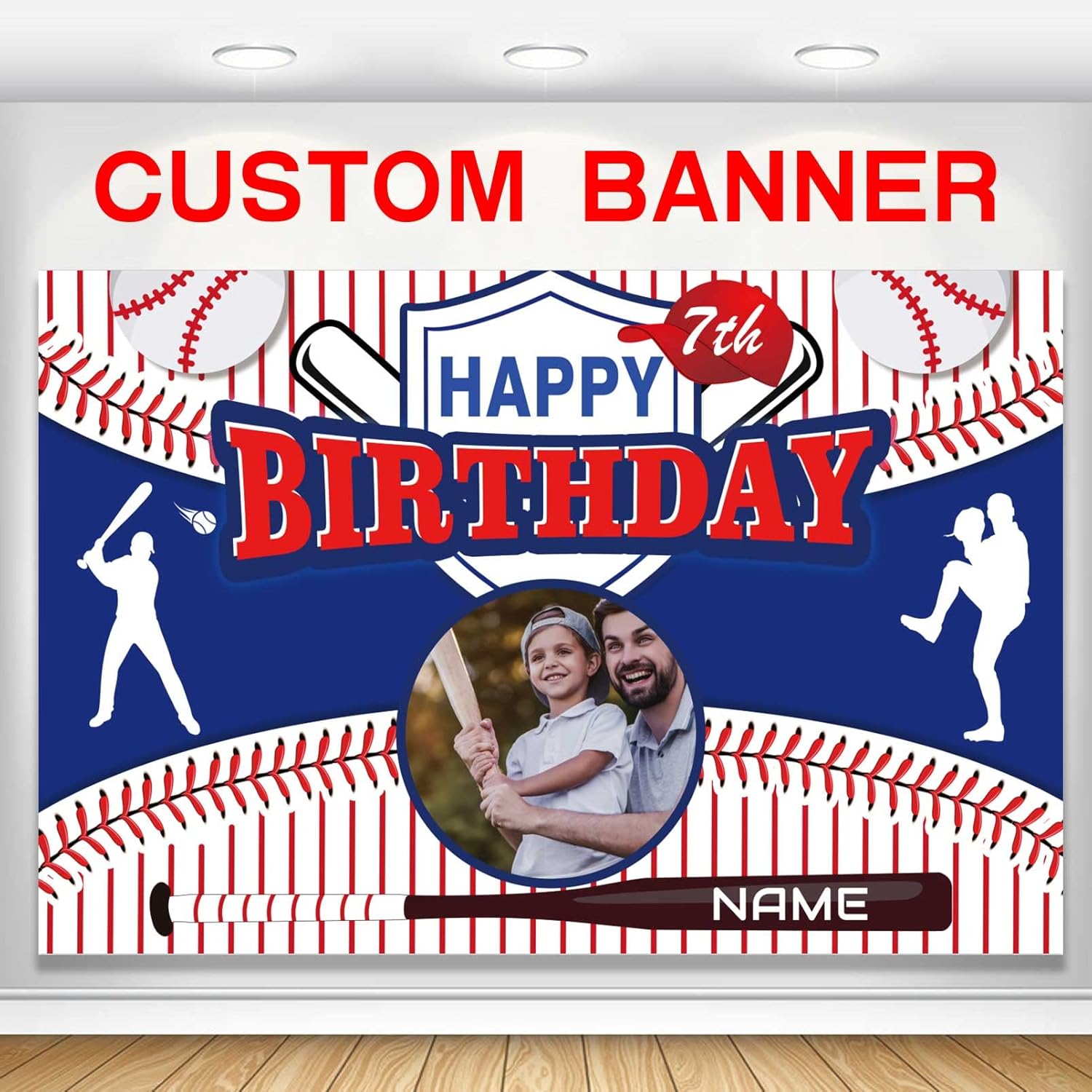 Custom Baseball Sports Happy Birthday Party Decorations Supplies Personalized Baseball Sports Birthday Backdrop Banner(6x9ft)