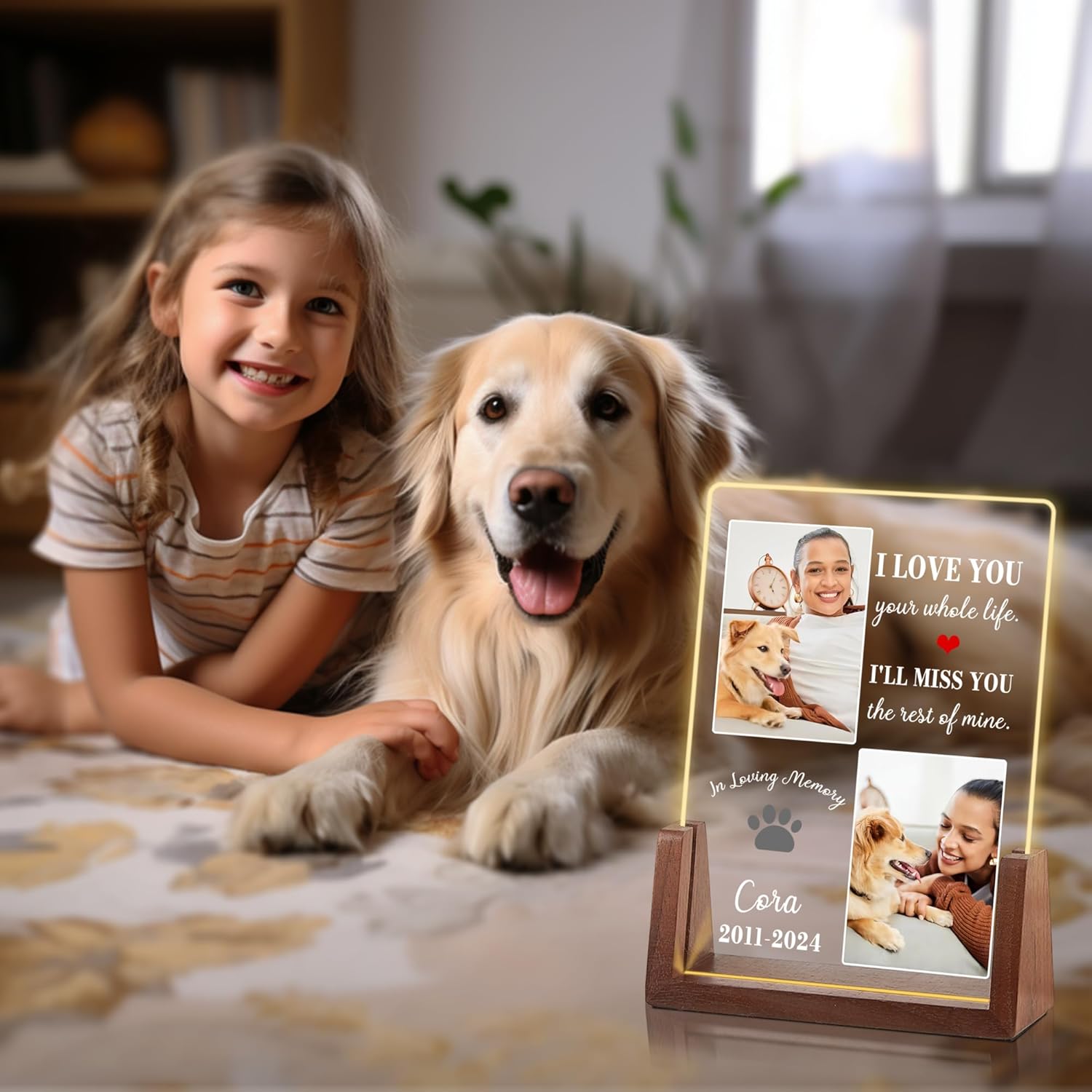 Customized Dog Memorial Gifts for Loss of Dog, Dog Memorial Gifts, Dog Memorial Gifts, Dog Loss Sympathy Gift, Pet Memorial Gifts, Pet Memorial Acrylic Light, Cat Memorial Gifts, Gifts for Pet Lovers - Image 2