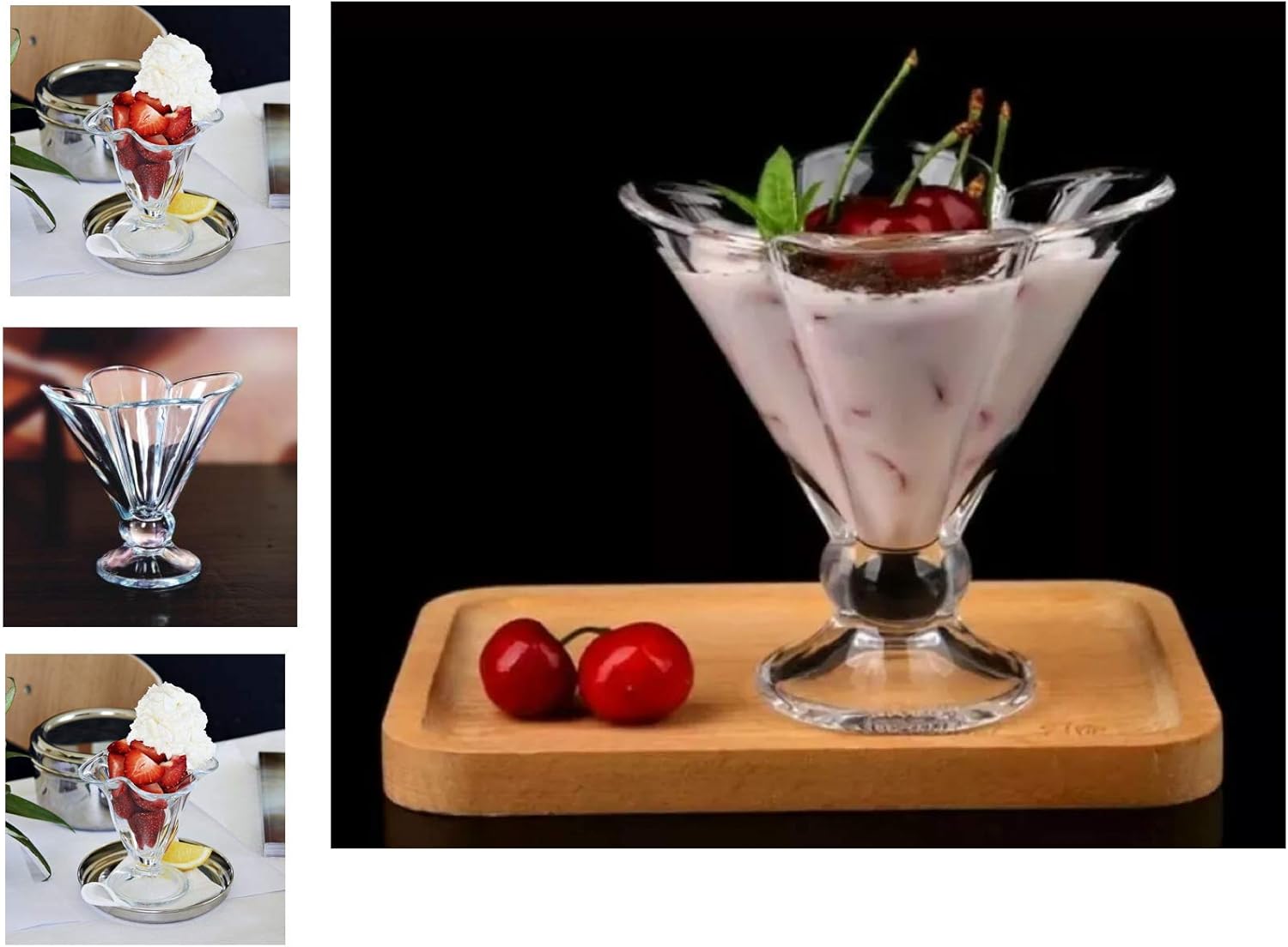 Cocktail Fruits Ice Cream Dessert Crystal Glass Bowl Set Of 6 6 Amazon Co Uk Home Kitchen
