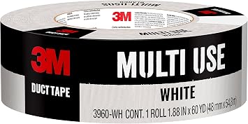 3M Multi-Use Colored Duct Tape, White, 1.88 Inches x 60 Yards, 3960, 1 Roll