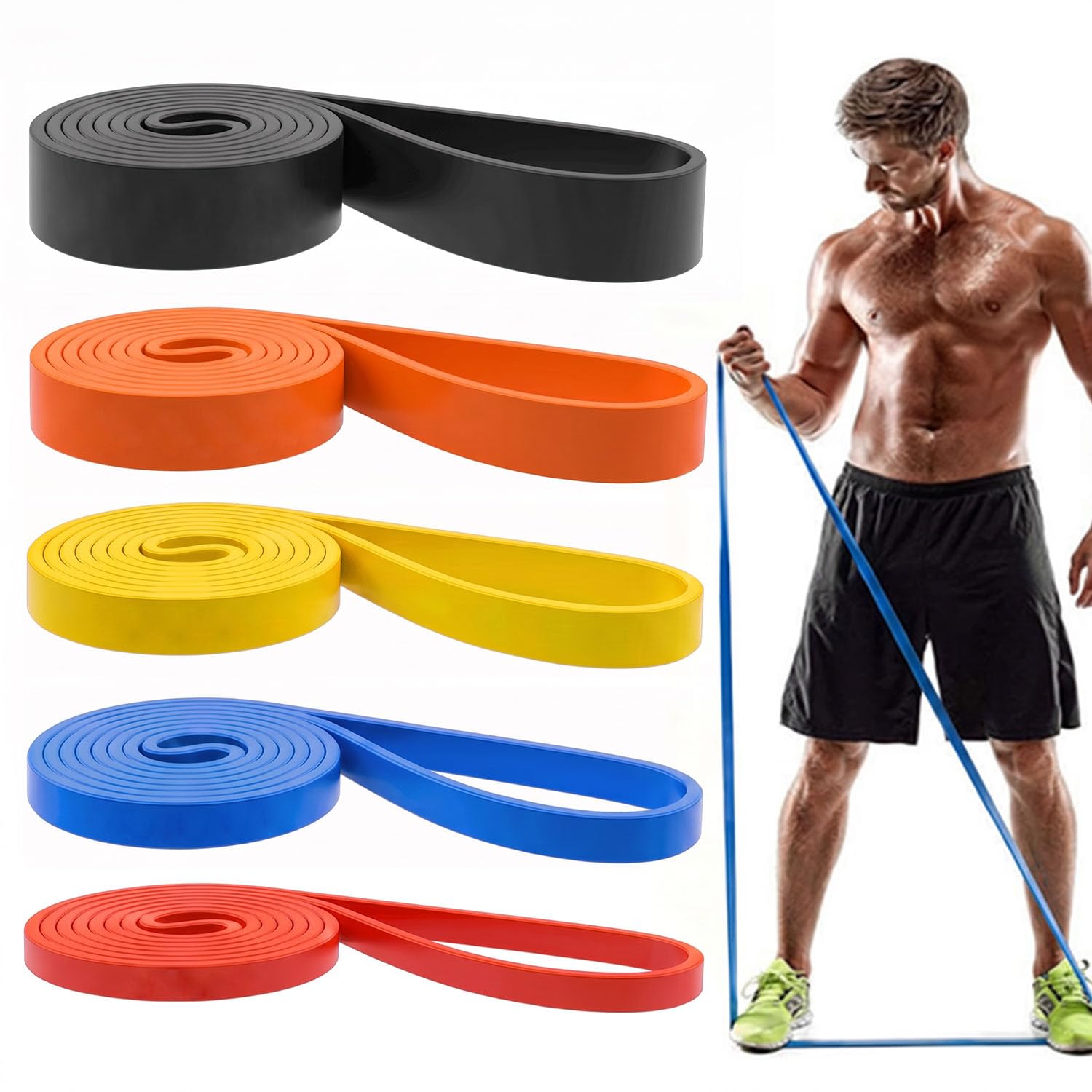 Resistance Bands, Pull Up Assist Bands - Workout Bands, Exercise Bands, Long Resistance Bands Set for Working Out, Fitness, Training, Physical Therapy for Men Women — Amazon image 19