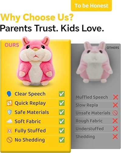 Miniatura 9 de Juguetes al aire libre para niños pequeños de 1 a 3 años, hámster parlante, repite lo que dices, animales de peluche, día del padre, regalos