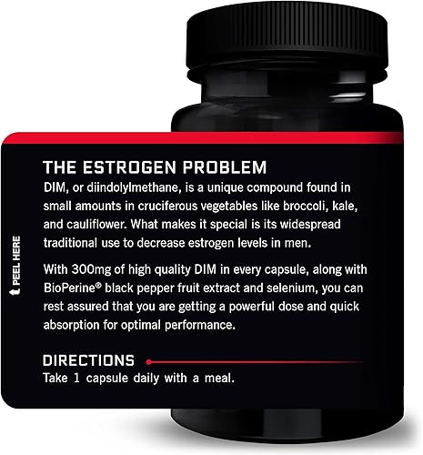 Vista 8 de Force Factor Píldoras DIM para disminuir el estrógeno en hombres, suplemento de diindolilmetano con ingredientes naturales clave y absorción