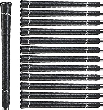 SuperStroke Traxion Wrap Golf Club Grip, Standard, Advanced Surface Texture that Improves Feedback and Tackiness, Providing Durability and Comfortability, Black 13 Pack