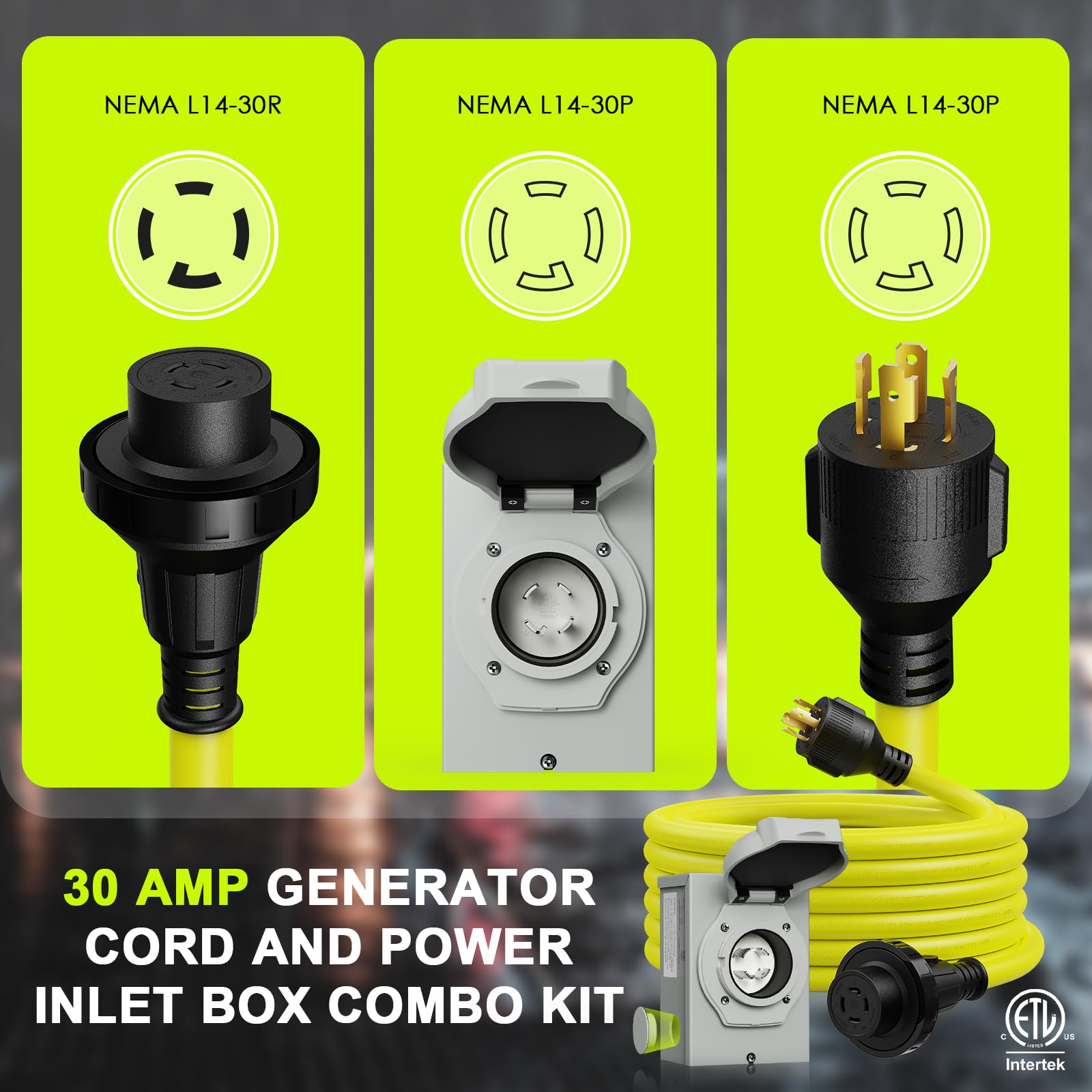 Amazon.com: Campzlly 30 Amp Generator Cord 10FT and Power Inlet