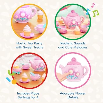 Battat Play Circle La Dida Musical Tea Party Set, Singing Teapot, Playset
