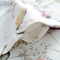 Vista 226 de VOGOL Cenefas con patrón de pájaros para ventanas de cocina, cenefa texturizada de lino con estampado floral y pájaros para ventanas pequeñas