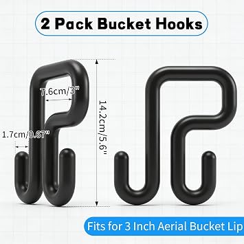 Canvas Bucket Bag, Aerial Oval Tool Bucket With Hooks & 15 Pockets, Oval Hard-Body Bucket Tool Organizer, Black Molded Polypropylene Bottom, for Industrial Maintenance Construction Sites (White)