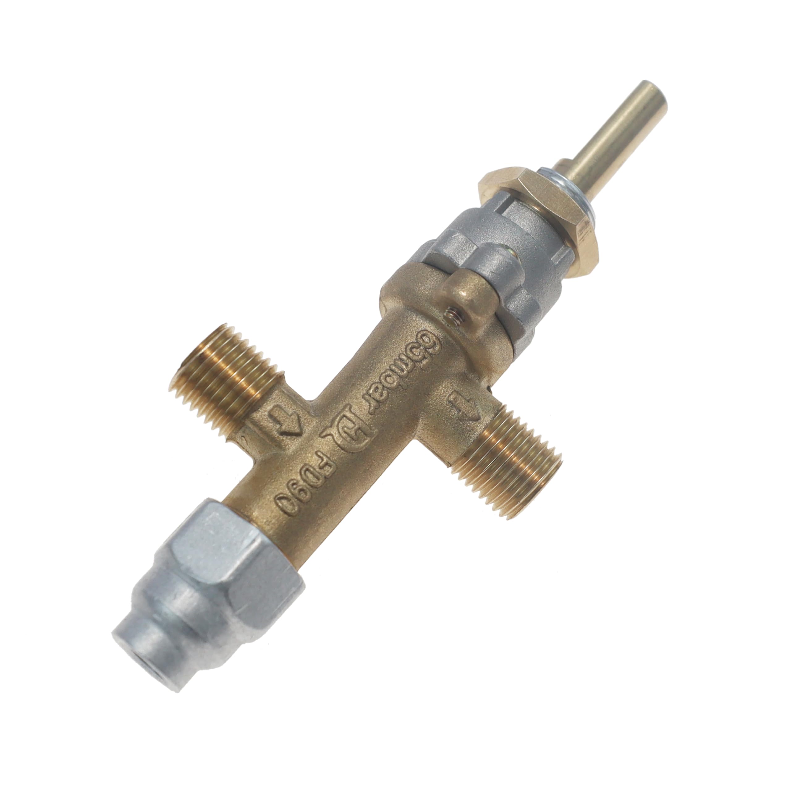 METER STAR Propan-LPG Gasventil mit Flammenausfallsicherung, Thermoelement 600 mm und Drehknopf, Niederdruck-Sicherheitsventil für Gasheizung, Einlass/Auslass 1/4 Zoll Linksgewinde