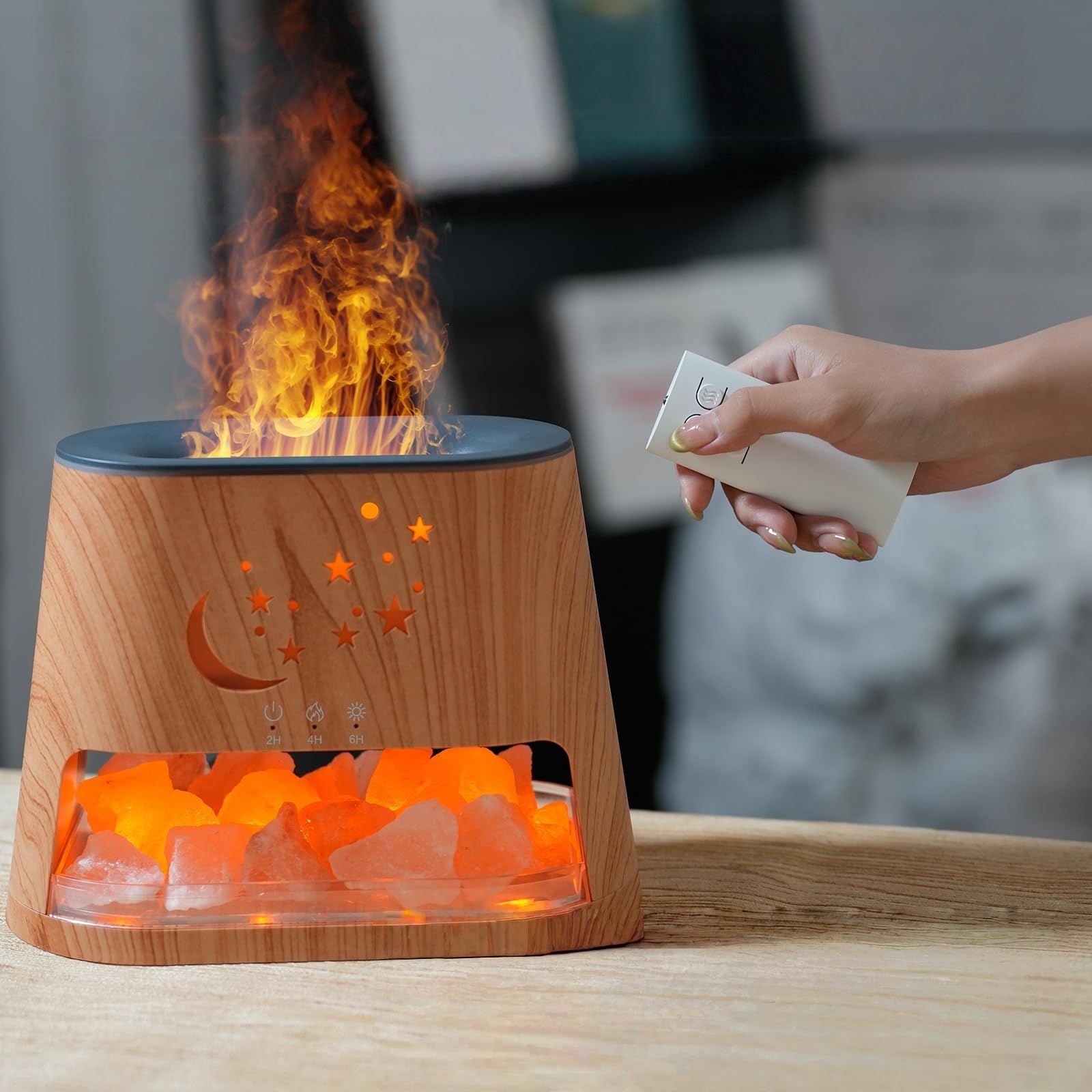 7 Color Humidifier for Bedroom, 2 in 1 Aroma Diffuser with Remote, Himalayan Salt, Essenti...