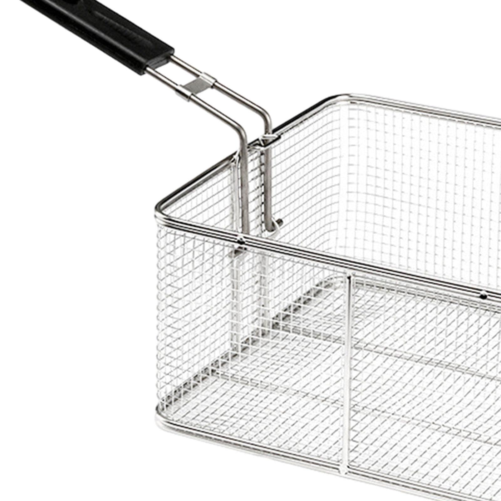 Küchensieb Edelstahl, poliertes Metall feinmaschig Frittierkorb mit verstärktem Griff, Frittierkorb, Siebsieb Frittierkorb zum Frittieren, Kochen, Grillen, Stil E