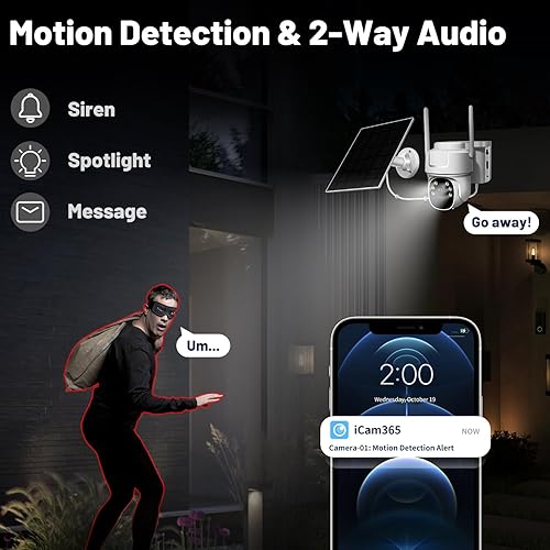 Miniatura 6 de Cámara de seguridad celular 4G LTE inalámbrica, no necesita WiFi, cámara de seguridad inalámbrica para exteriores con sensor de movimiento PIR,
