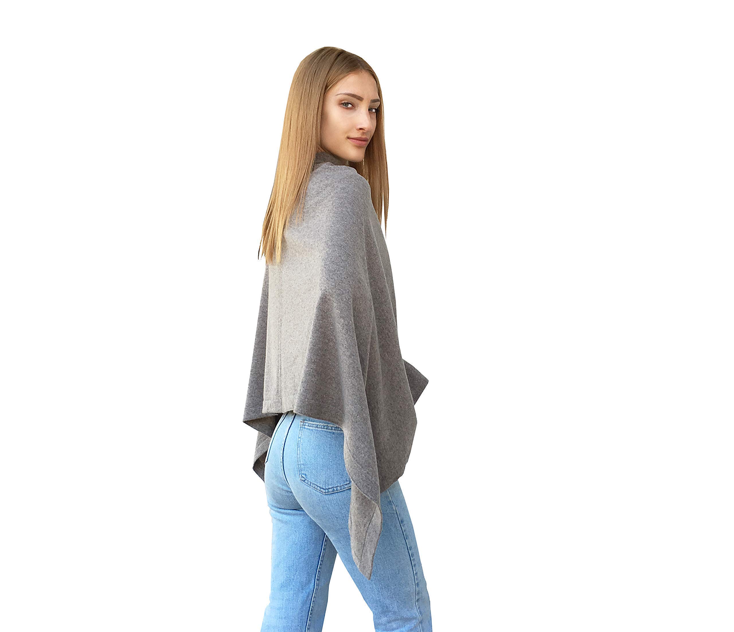 Mantella Poncio Ragazza Donna Invernale Grande Morbida 100% Cashmere