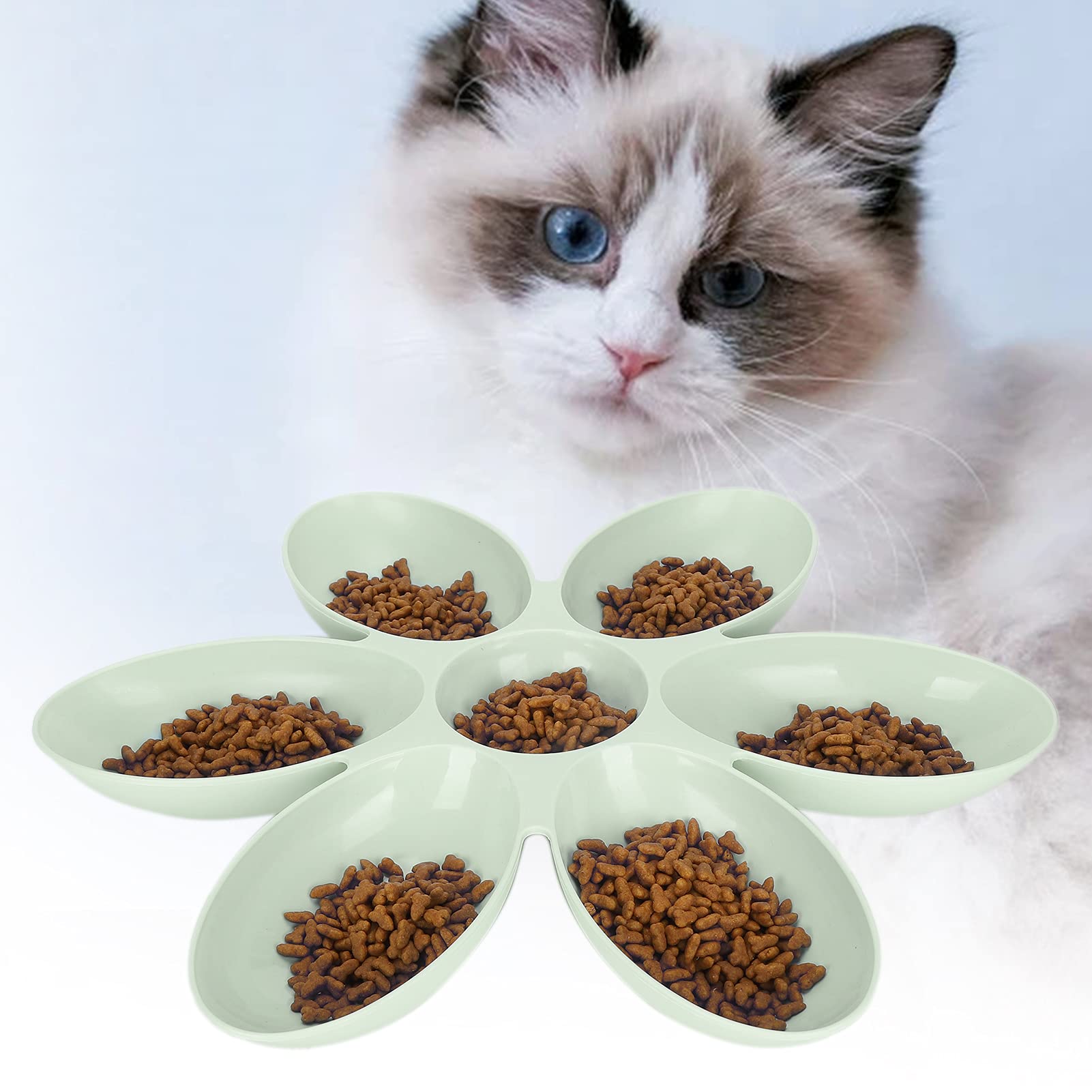 Pssopp Bol de Nourriture pour Chats en Forme de Pétales de Fleurs Bols d'eau pour Chats Plats Mangeoire Multi-Chats Bol d'alimentation pour Chat pour Chien Chiot Chat Chatons