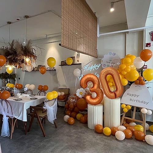 Miniatura 8 de Globo de Mylar de aluminio naranja de 40 pulgadas con el número 10  Decoraciones de cumpleaños 10 para niñas y niños  Globo de cumpleaños 10 para
