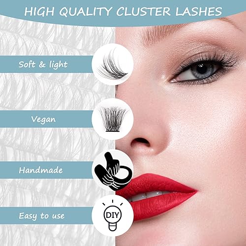 Miniatura 4 de SISILILY Extensiones de pestañas individuales en racimo, 72 unidades, rizo C D, mega volumen, extensiones de pestañas naturales, fáciles de aplicar