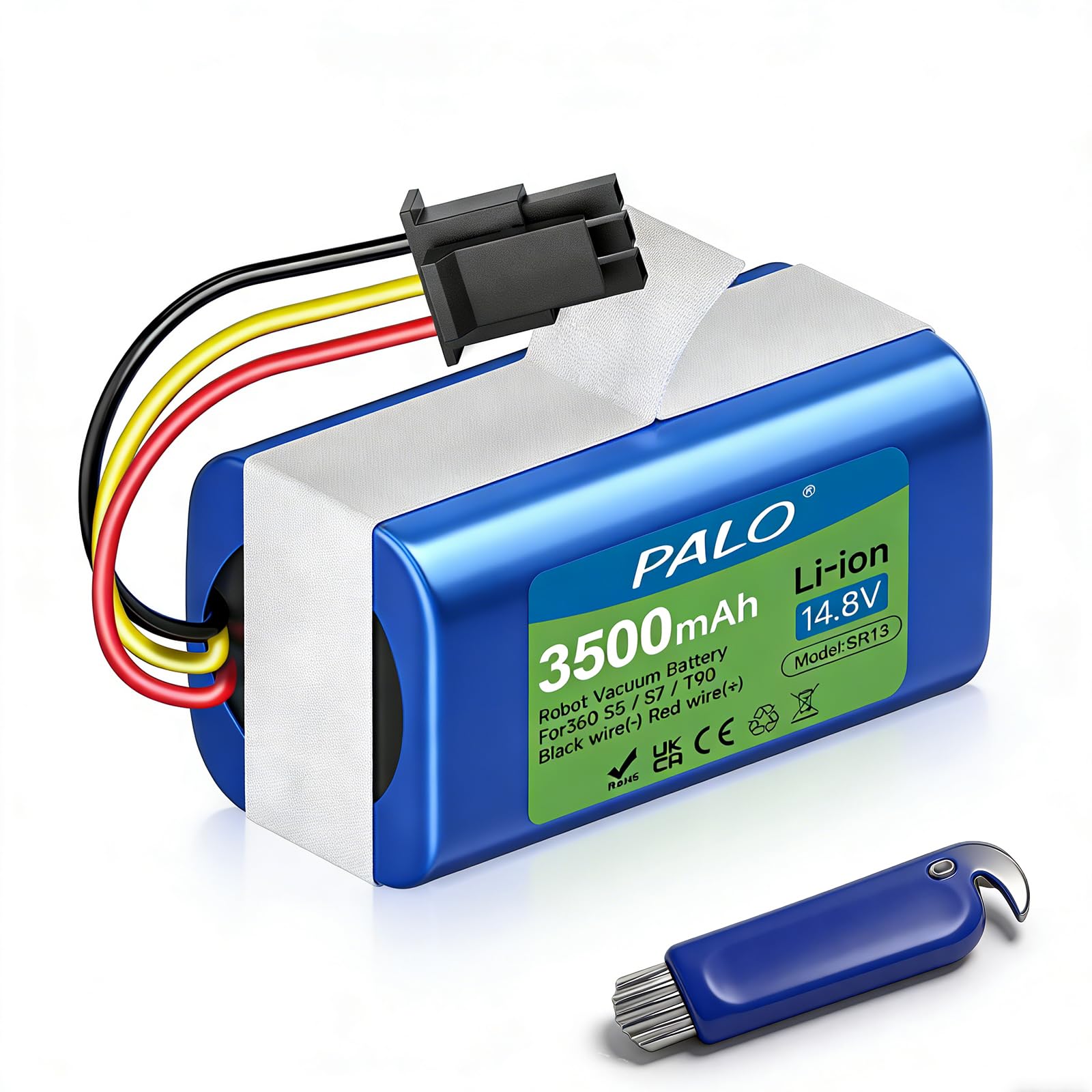 14.8V 3500mAh Battery Pack for Robot Vacuum Cleaner 360 S5 S7 S7 Pro T90 X9 Vacuum Spare,Battery for LIFERO RX9 Robot Vacuum with Tools Replacement Battery