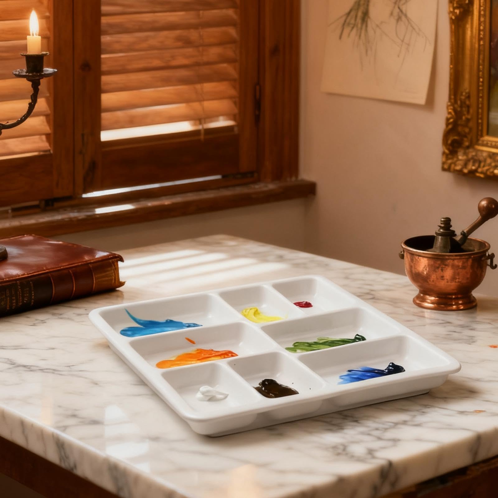 Tavolozza Dell'artista, Vassoio Bianco per Mescolare I Colori