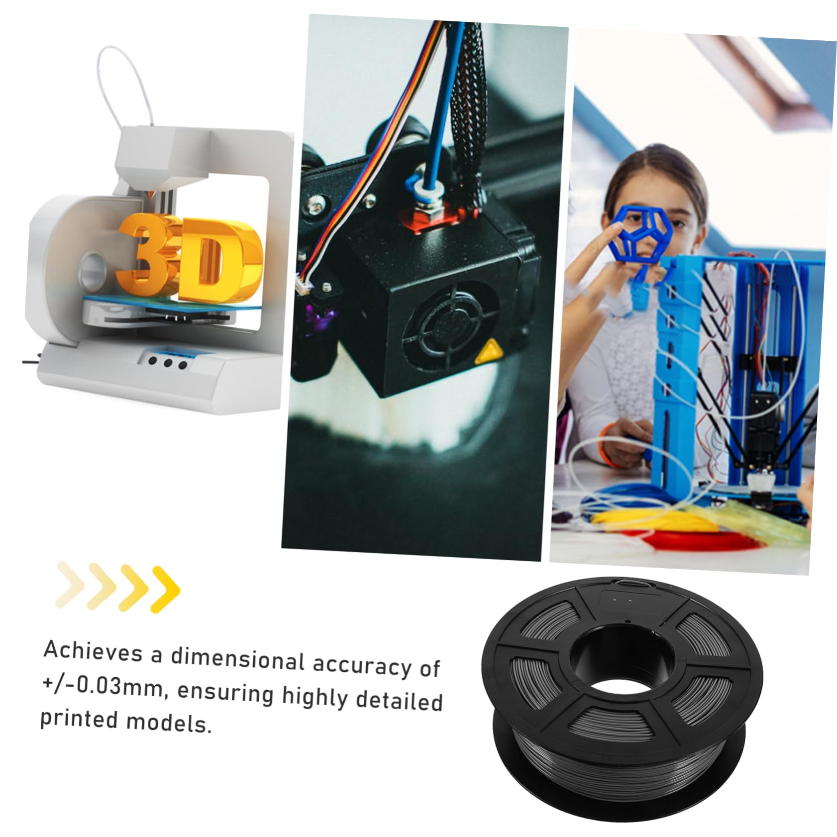 PartyKindom Filament Pla Pour Imprimante Bobine De Consommable De Précision Dimensionnelle
