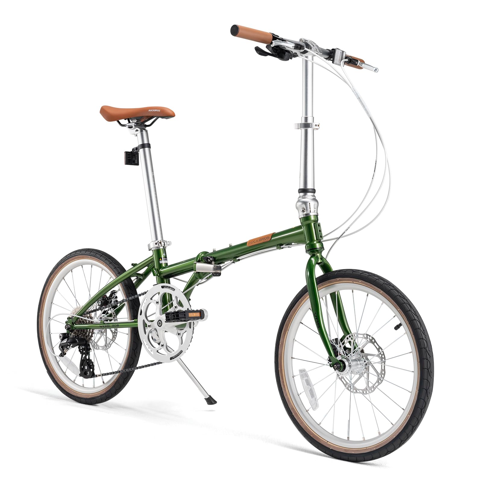 ROCKBROS VDS Bicicletta Pieghevole da 20 Pollici, Acciaio al Cromo-Molibdeno Leggero, Cambio Altus 8V, Freni a Disco, 12kg, per Adulti e Adolescenti, Pendolari & Outdoor