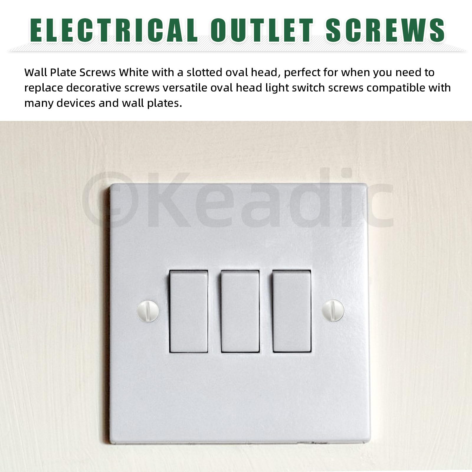 Keadic 245 unidades de tornillos de enchufe eléctrico, espaciadores, surtido, negro, nailon, espaciador, 6-32, tornillos de pared largos, para interruptor, separadores