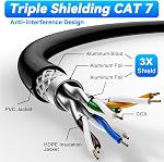 Cat 7 Ethernet Cable 500ft (20 RJ45), Outdoor&Indoor, SFTP Cat 7 Triple Shielded Ethernet Cables, High Speed 10 Gbps 600MHz, Waterproof, Direct Burial, UV Resistant Cat7 500 feet for Router Gaming