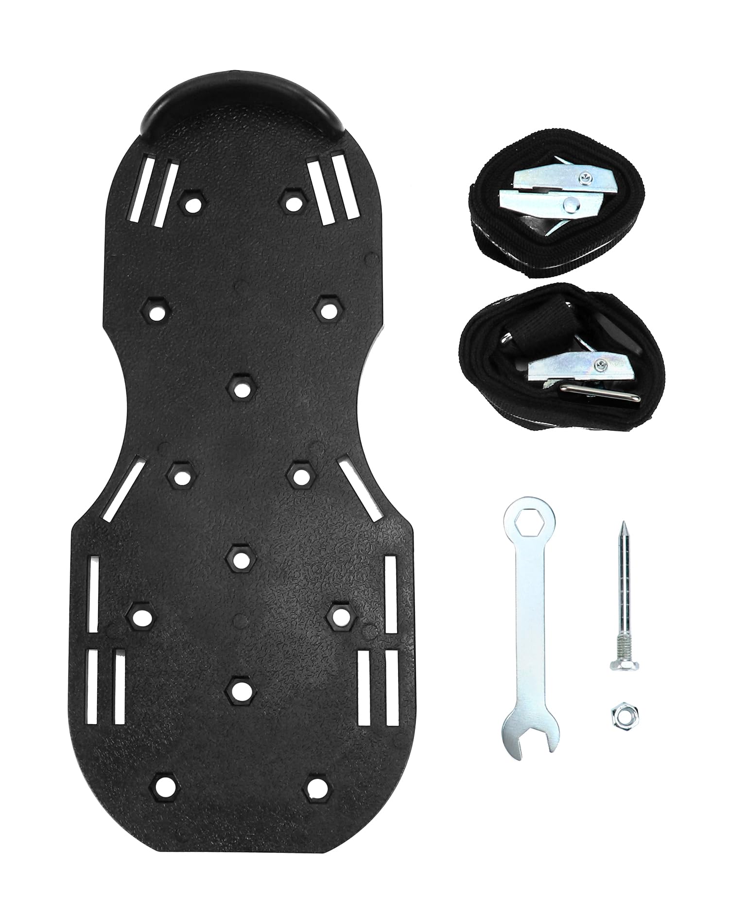 QWORK® Chaussures d'aérateur de pelouse - Base en Plastique Robuste avec Sangle à Boucle en métal et 26 Pointes Haute Performance