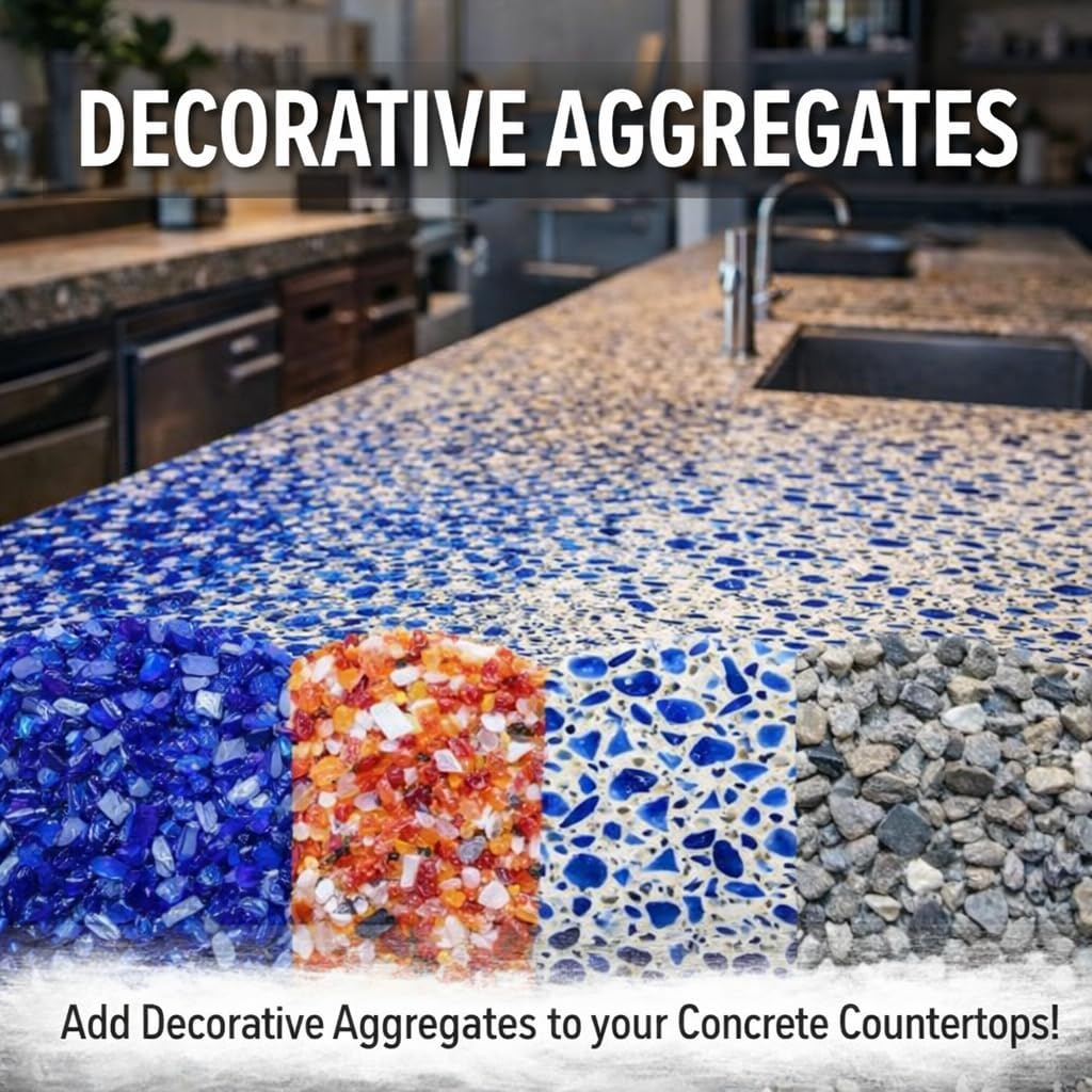 Terrazzo Grade Decorative Aggregate Stones for Countertops, Terrazzo Flooring, Outdoor Gardens, etc. (5, Earth Blend Glass)