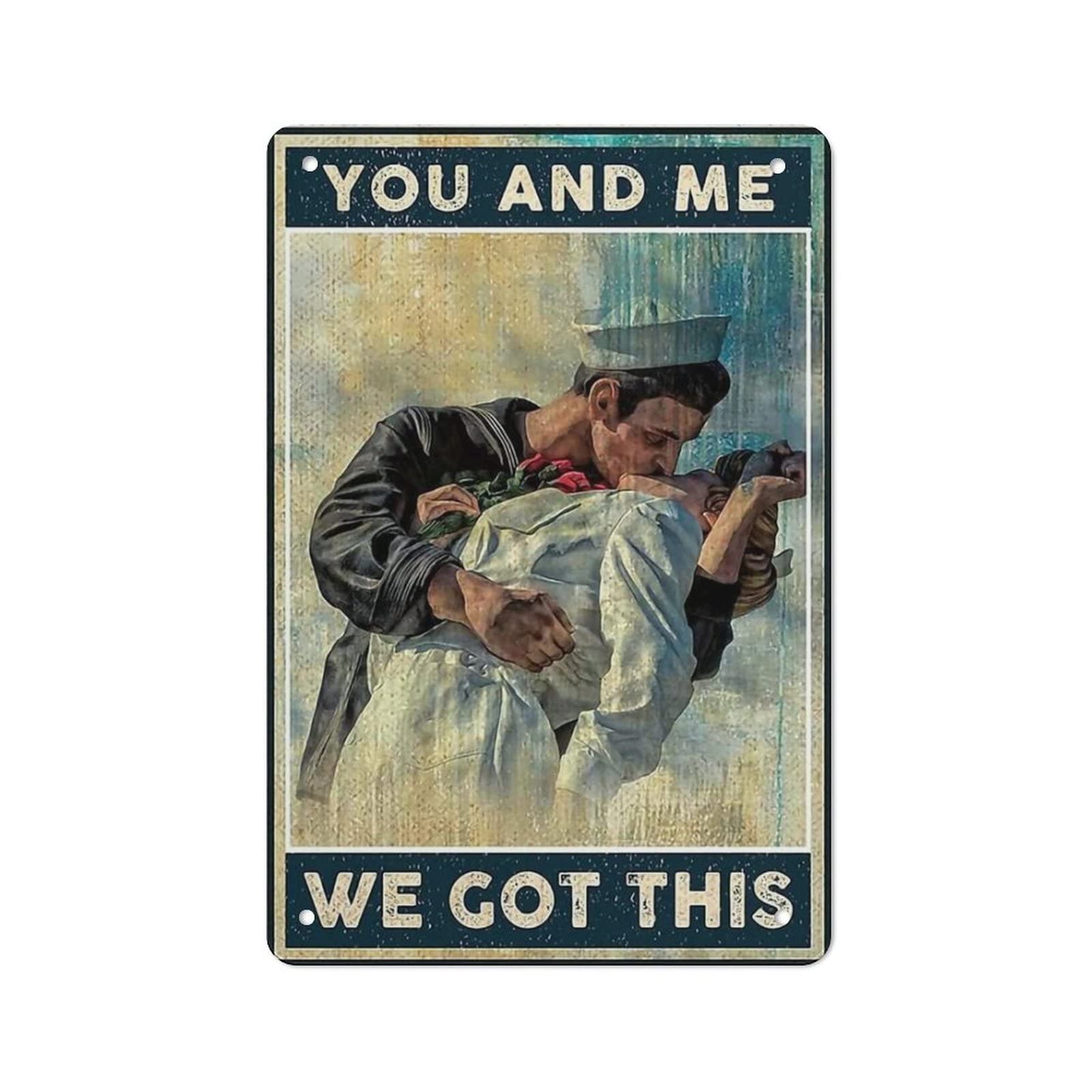 AOOEDM You And Me We Got This Wall Metal Tin Sign for Home Bar Pub Kitchen Wall Art Deocr Man Cave Vintage Metal Sign Poster Plaque Signs Quotes Sign