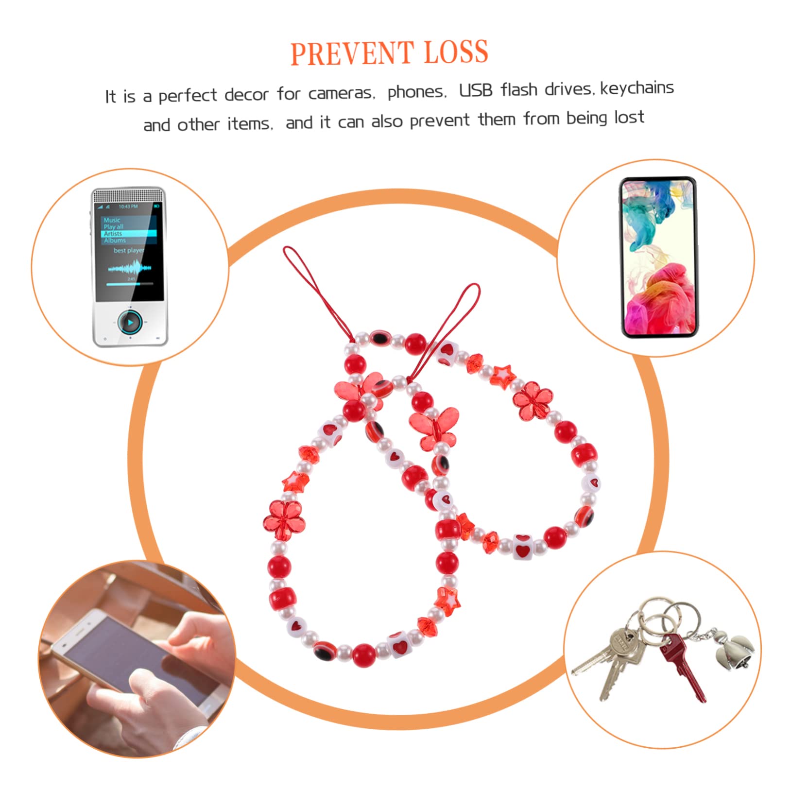 5 Series Cuerda De Teléfono Ojo De Suerte Lanyard De Acrílicas Para Móvil Accesorios Multifuncionales Para Decoración Y Seguridad Actividades Al Aire 2 Piezas X 5