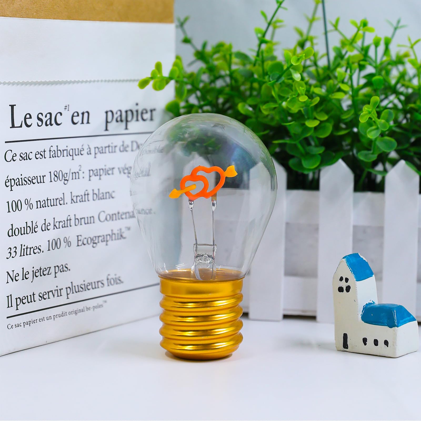 ENUOLI Edison Light Bulb with Heart Motif,Creative LED Rechargeable Lights Bulb for Bedroom Funny Decoration,Wireless Lights Fiction,Fashion Atmosphere Lamps,Rechargeable Lamp Bulbs (Cupid's Arrow) - Image 3
