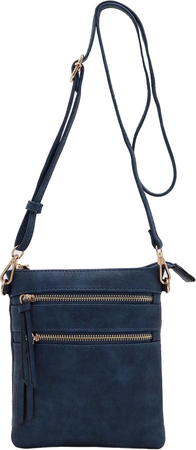 Isabelle Small Lightweight Shoulder Bag for Women, Mini Multi Zipper Pocket Crossbody Handbag with Adjustable strap - Image 3