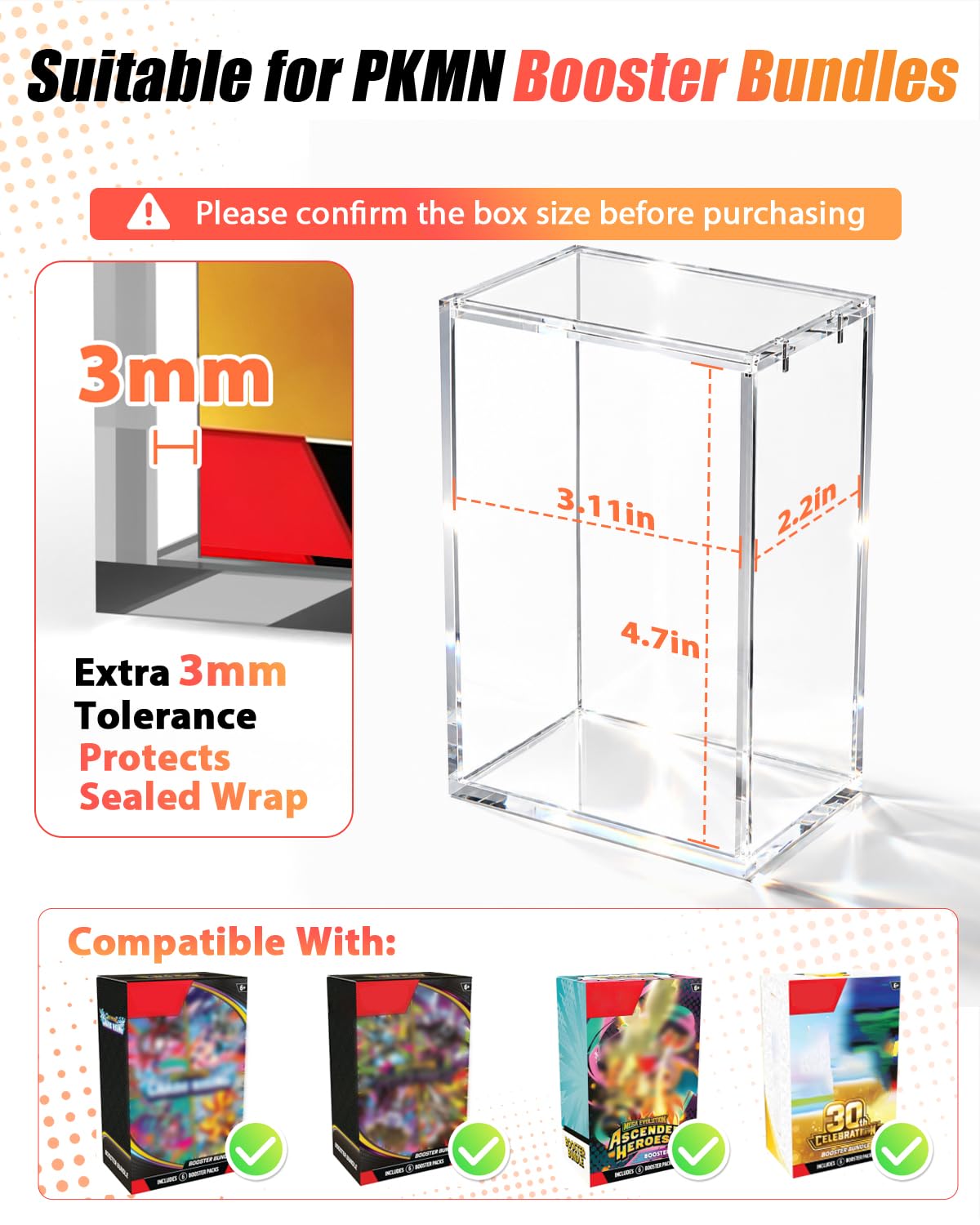 PKMN Booster Bundle Acrylic Cases - 2 Pack -2