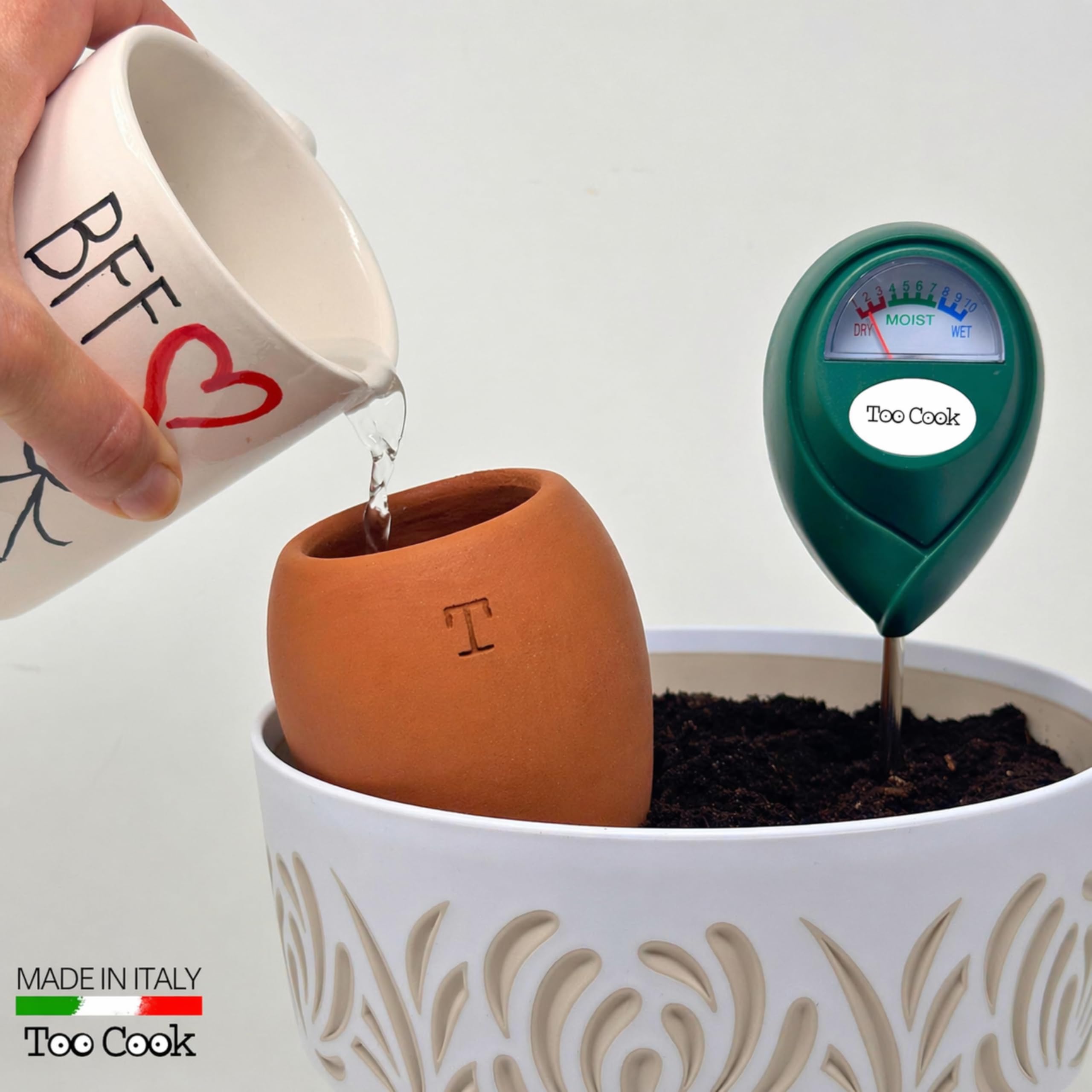 Olla en terre cuite artisanale pour l'irrigation automatique écologique et naturelle pour plantes d'intérieur et d'extérieur avec autonomie d'environ 7 jours – Fabriqué à la main – 250 ml
