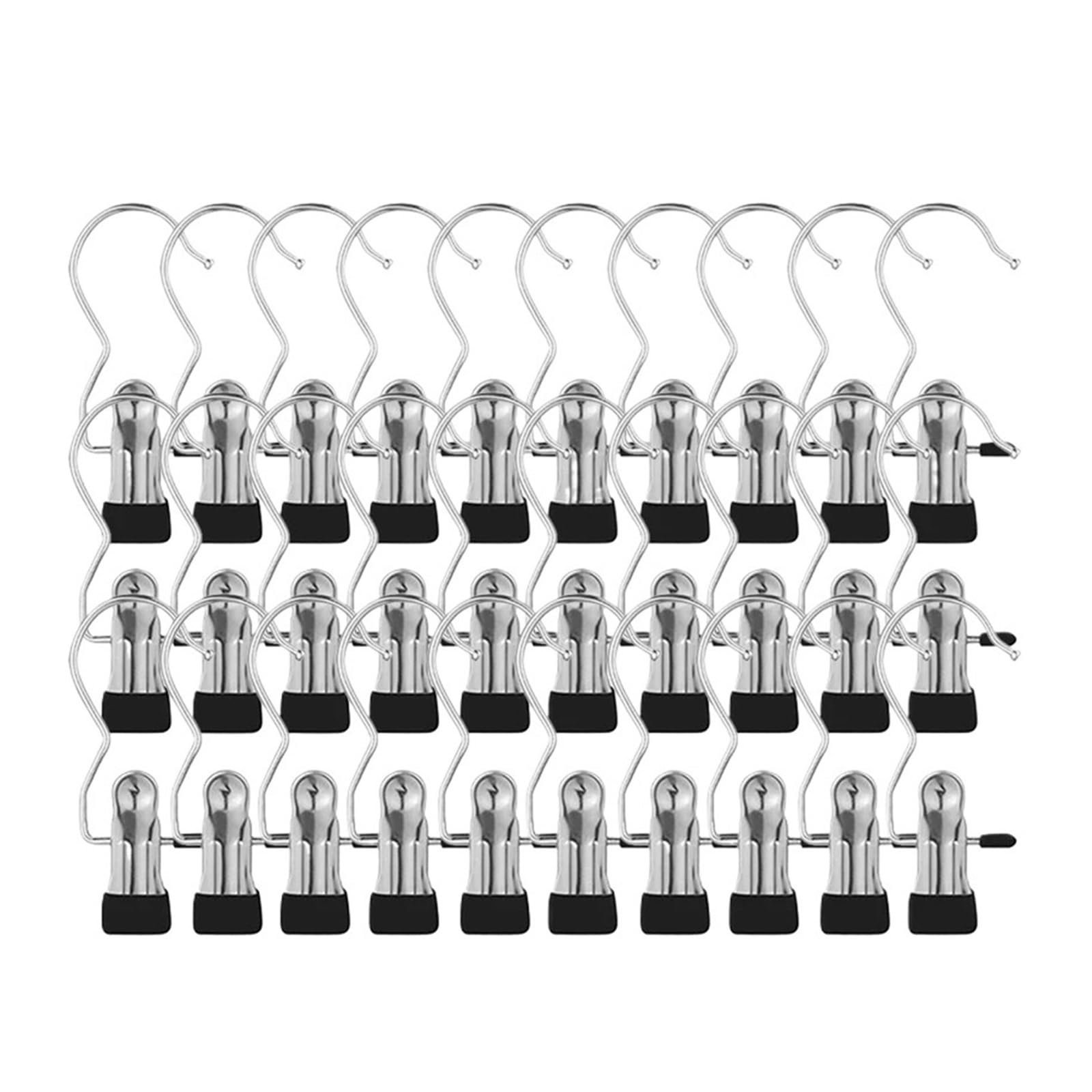 5-30pc Clothespins with Hook Laundry Clothes Pegs for Hanging Pants Hanger(30pcs-black)