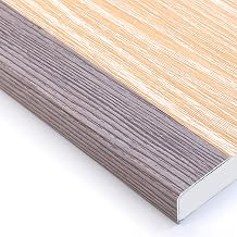 TREGOO Wood Grain Stair Edge Trim Strip Metal, L Molding Staircase Edge Protector, Floor Edging Transition Threshold Strip, Wall Guards to Protect Walls Color Style C, 78634