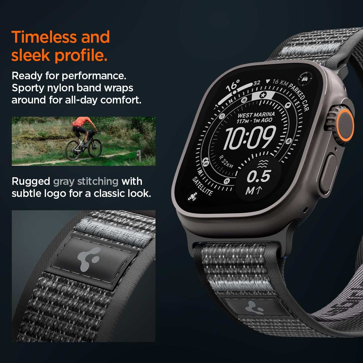 Spigen Athlex Air 2 Armband Entwickelt für Apple Watch Ultra 3/2/1 49mm, Serie 11/10 46mm und Serie 9/8/7/6/5/4/SE 45mm,44mm Stoffarmband