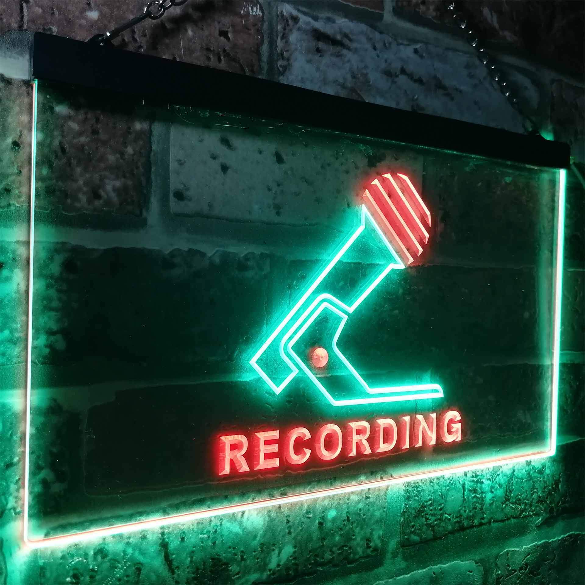 ADVPRO Recording Studio On Air Illuminated Dual Color LED Enseigne Lumineuse Neon Sign Vert et Rouge 400 x 300mm st6s43-i0799-gr