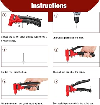 Arrow Hand Riveter Kit, RT187M Professional Pop Rivet Gun with 3/32, 1/8, 5/32, 3/16 100 Pieces Rivets (Each 25 Pieces), Great for Metal, Gutter and Automotive Work