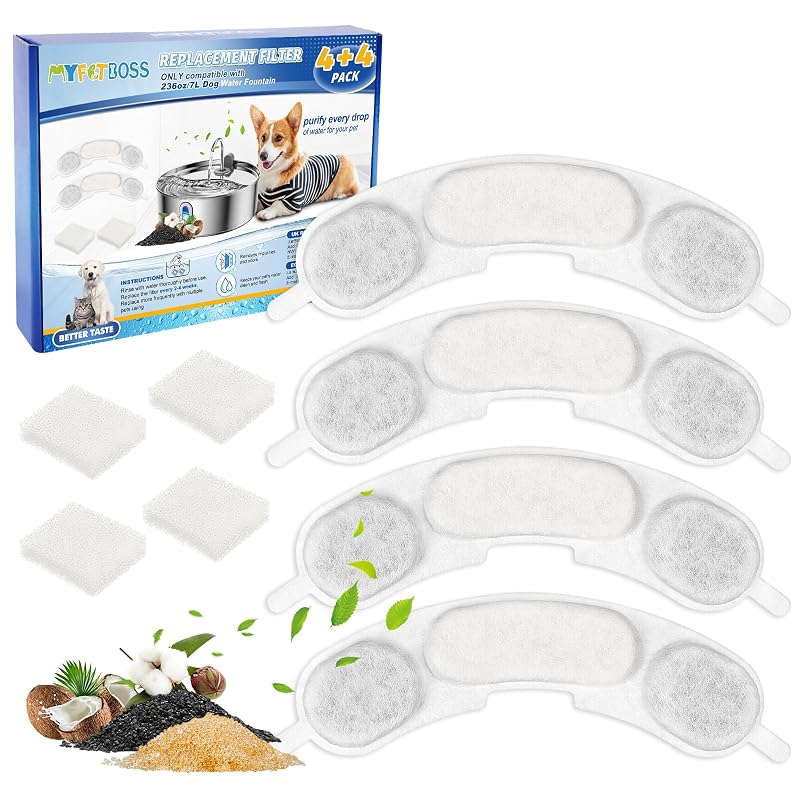 Filtro para Fonte de Água para Cães MyfatBOSS Compatível com Smartoo 7 L, 8 Unidades