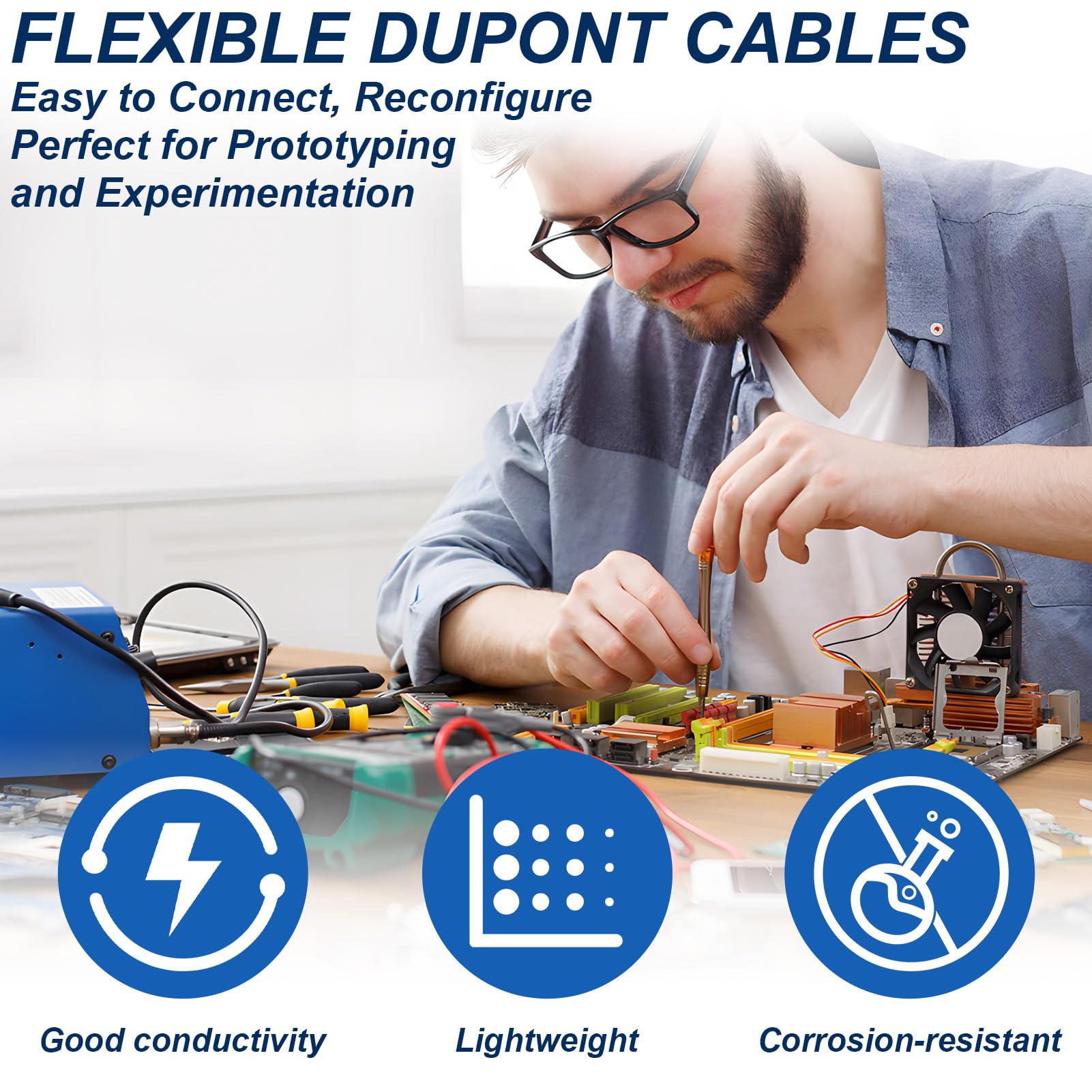 Kit 120 Jumper Wire 20cm, Cavi Dupont maschio-femmina per Breadboard, Arduino, Raspberry Pi, Progetti DIY