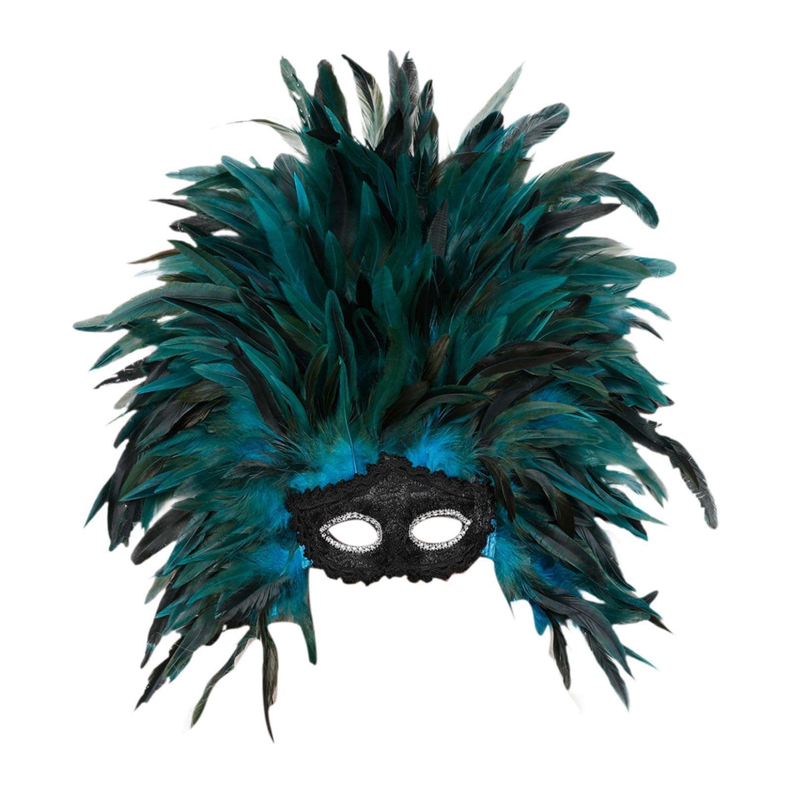 Feather Headdress for Adults Kids Fancy Dress for Party Dance Show Dark Green|Clothing, Shoes & Accessories|Costumes, Reenactment, Theater|Accessories|Masks & Eye Masks-image-21